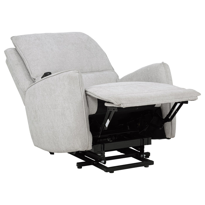 Sylmar Chenille Upholstered Dual Power Lift Recliner Dove Grey