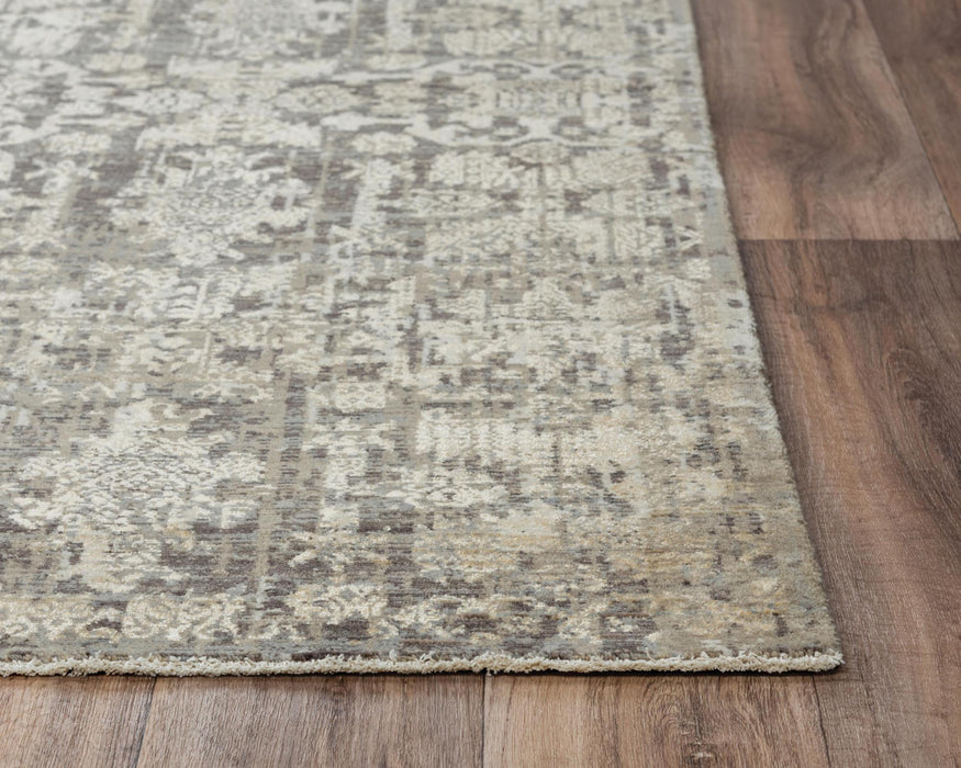 8' X 10' New Zealand Lambs Wool Damask Hand Carved Handmade Area Rug (747263) - Copper / Beige