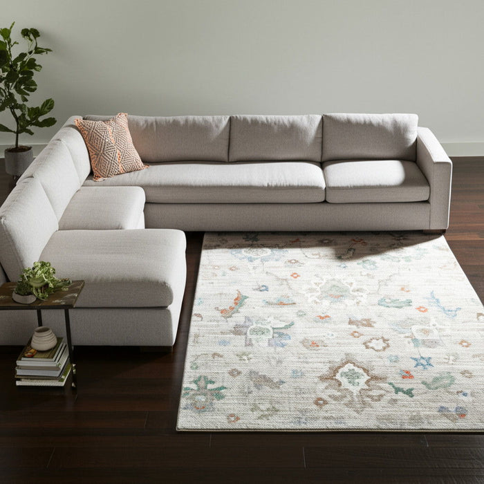 12' X 15' Abstract Distressed Area Rug - Tan