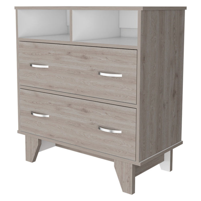 Two Drawer Dresser - Light Gray