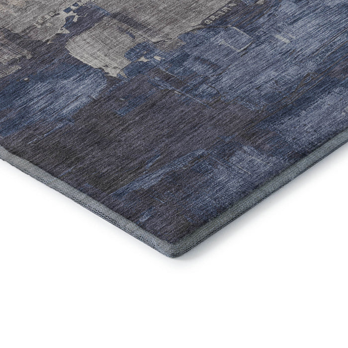 10' X 14' Abstract Washable Area Rug With UV Protection (693930) - Coffee / Green / Blue