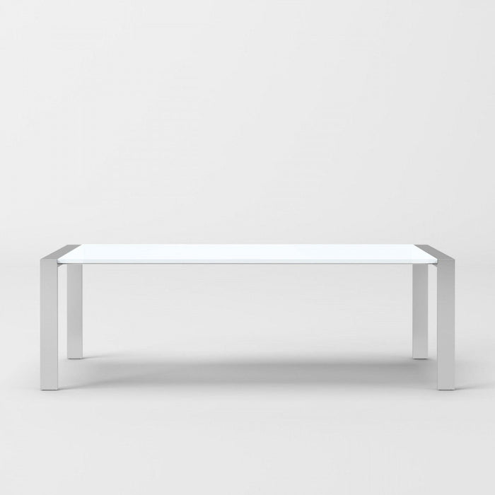 95" Stainless Steel Dining Table - White