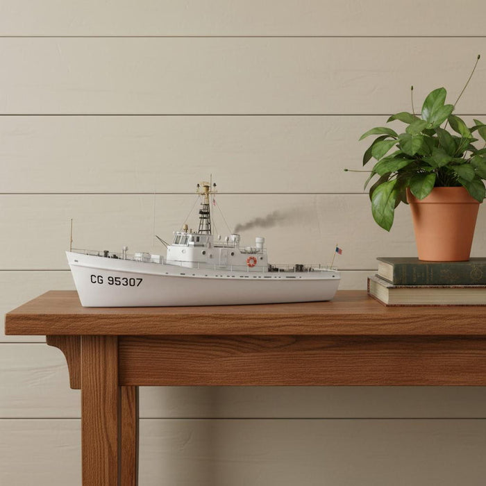 Hand Painted Model Boat (624451) - White