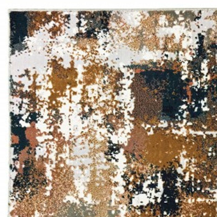 9' x 12' Abstract Sectors Indoor Area Rug - Ivory Gray