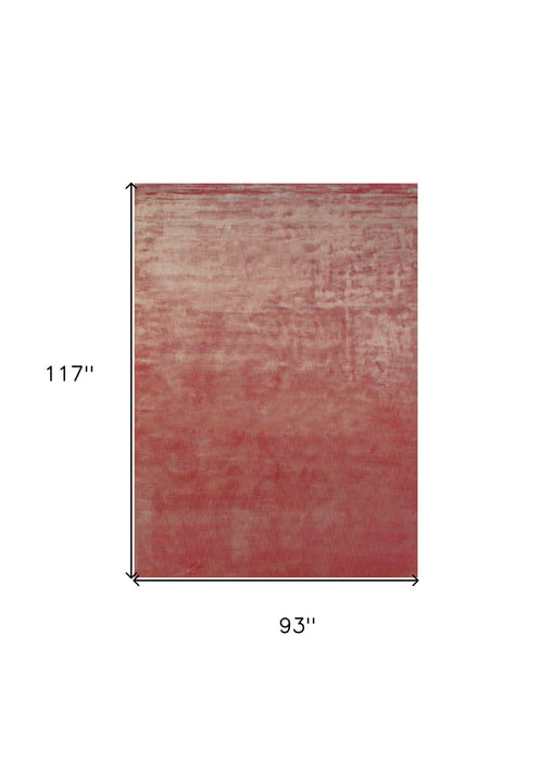 8' x 10' Hand Woven Area Rug - Red Chevron
