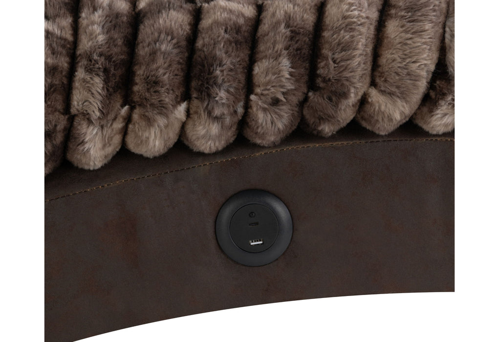 Dominic - Chaise With USB - Mink / Java