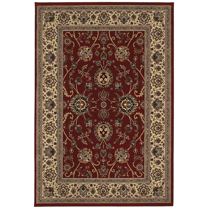 7' X 10' Oriental Area Rug (574355) - Red / Ivory