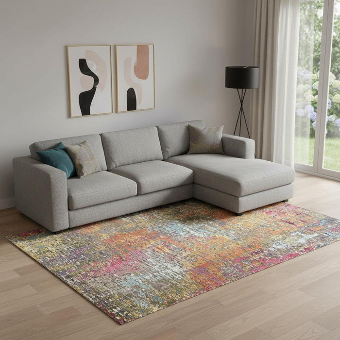 9' X 12' Abstract Non Skid Area Rug (553025) - Blue / Orange