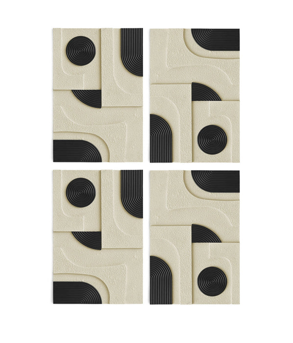 Element - Mango Wood 4 Piece Wall Art