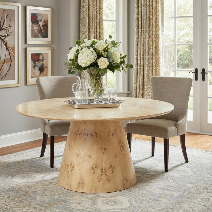 48'' Wood Pedestal Base Round Top Dining Table - Natural