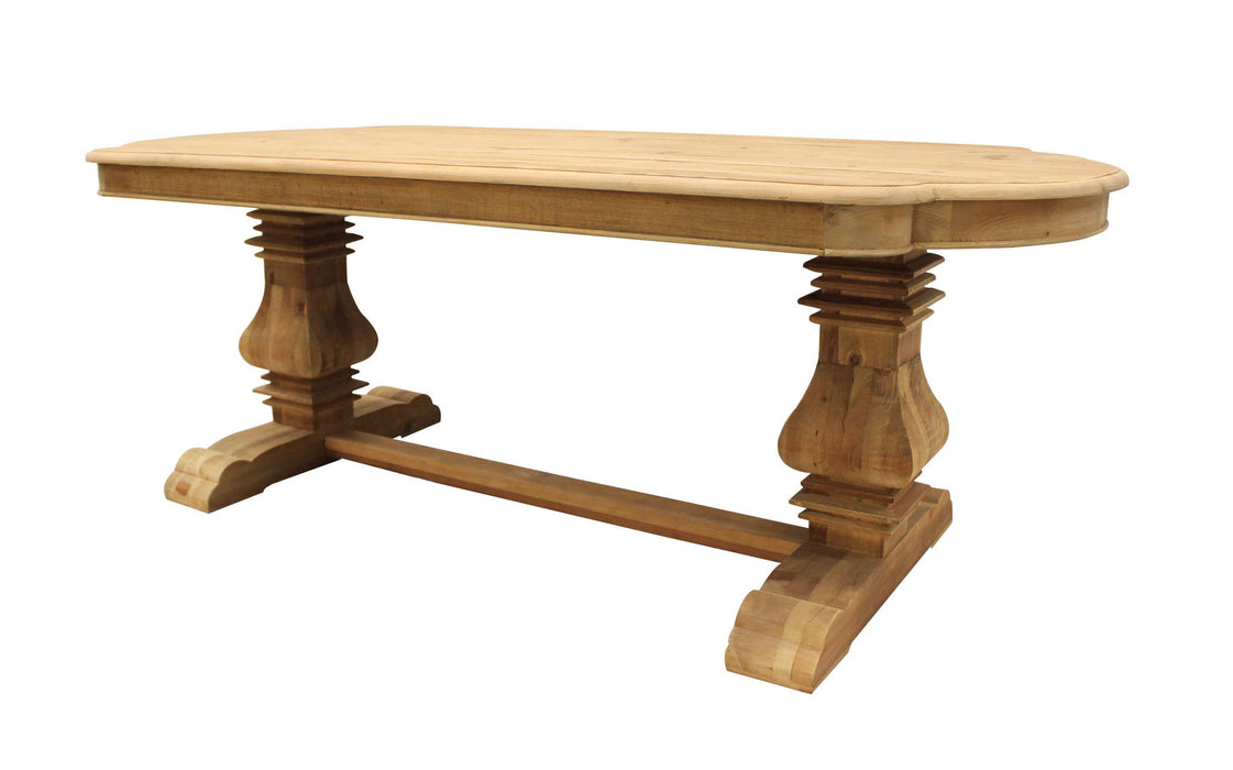 84" Solid Wood Trestle Base Dining Table - Natural