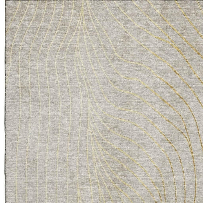 10' X 14' Abstract Washable Area Rug With UV Protection (718085) - Beige / Brown