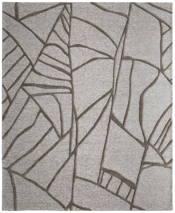 8' X 10' Wool Abstract Hand Tufted Area Rug (722207) - Blue / Ivory