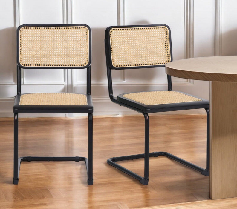 Steel Open Back Dining Side Chairs (Set of 2) - Brown