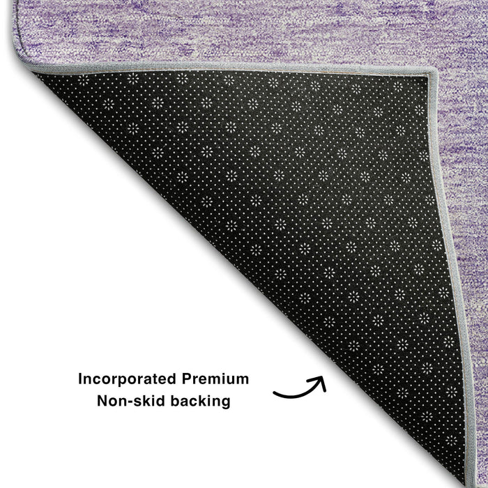 10' X 14' Patchwork Washable Area Rug With UV Protection (655234) - Lavender / Purple