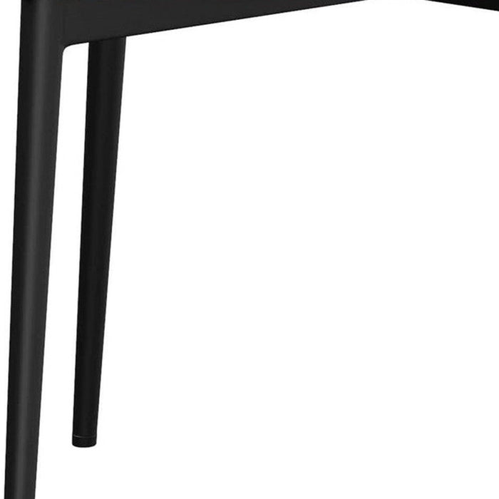 Upholstered Faux Leather Dining Side Chair (Set of 2) - White / Black