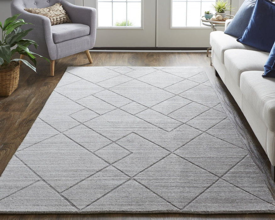 10' x 14' Striped Hand Woven Area Rug - Gray And Silver