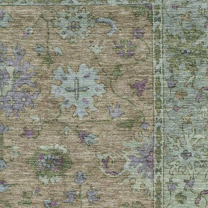 10' X 14' Oriental Washable Area Rug With UV Protection (716569) - Brown / Lavender