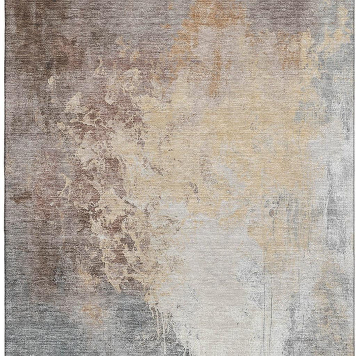 10' X 14' Abstract Washable Area Rug With UV Protection (705461) - Coral / Beige / Ivory