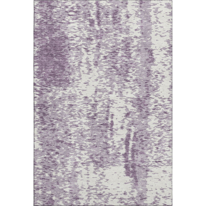 10' X 14' Abstract Washable Area Rug With UV Protection (675462) - Lavender / Ivory