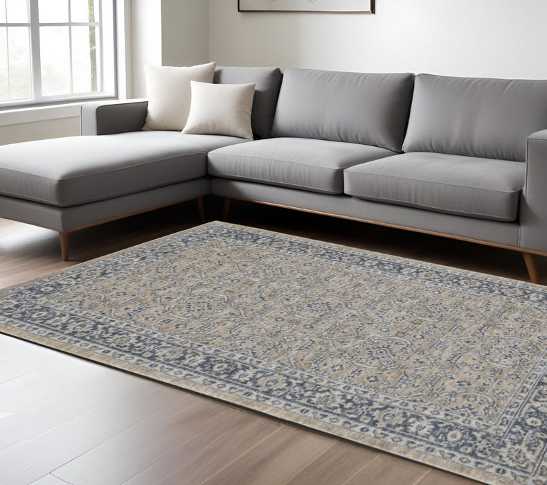 10' X 14' Wool Medallion Hand Woven Area Rug - Gold