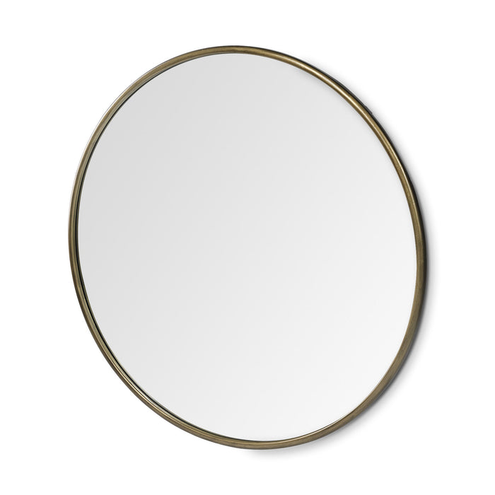 47" Round Metal Framed Accent Mirror - Gold
