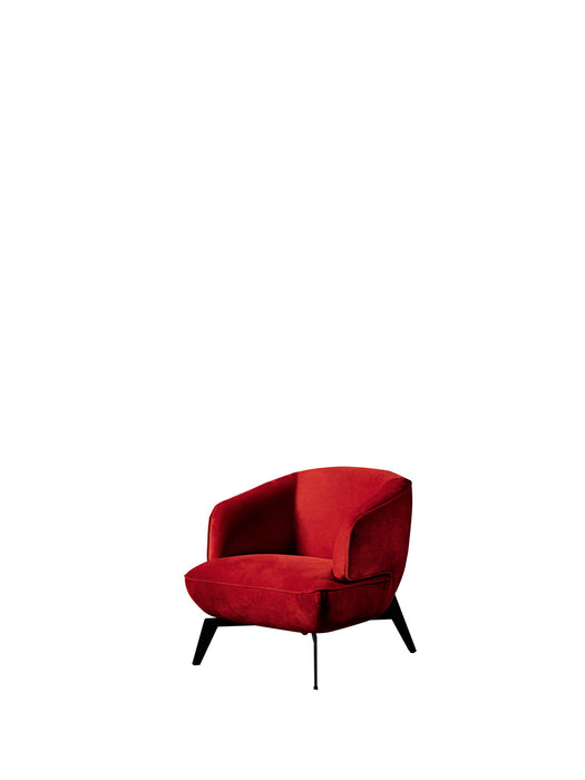 Velvet Metal Lounge Chair - Red / Black