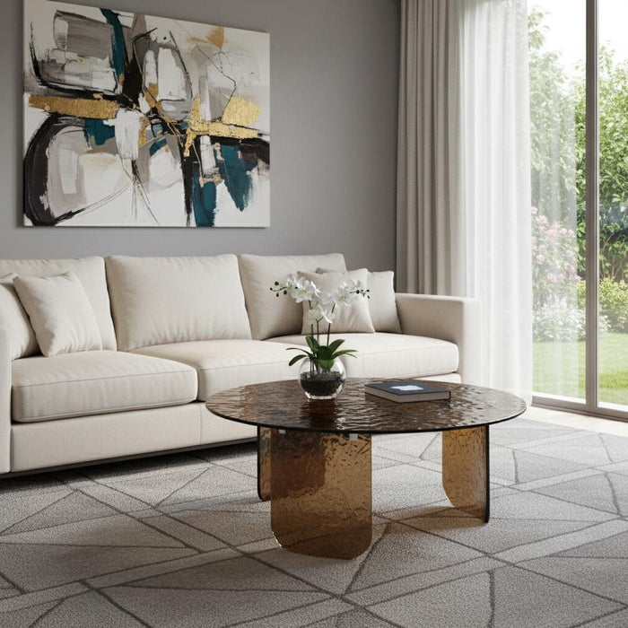 Glass Round Coffee Table - Bronze
