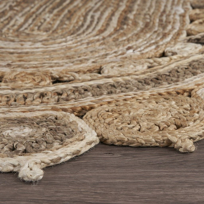 9' Round Hand Braided Area Rug - Natural