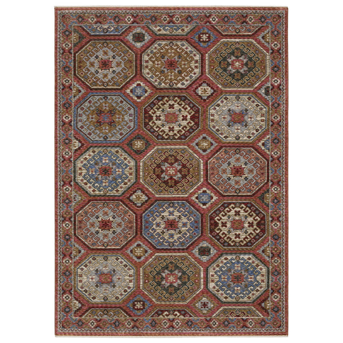 10' X 13' Medallion Area Rug With Fringe - Pink And Red