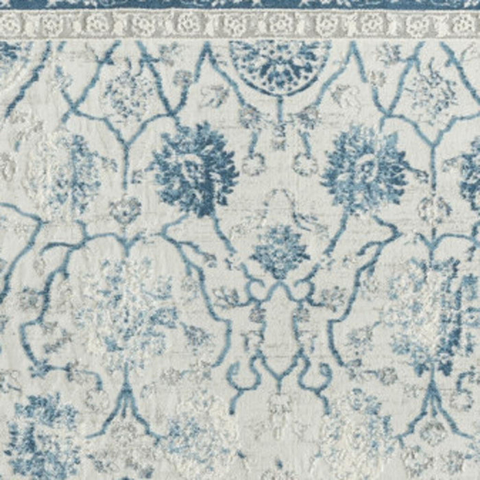 9' X 12' Floral Area Rug (719013) - Gray / Blue