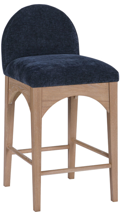 Waldorf - Chenille Stool With Natural Legs