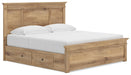 Signature Design by Ashley Makidern Panel Storage Bed with built-in storage drawers and sleek wood finish.