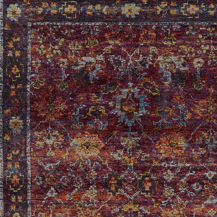 9' x 12' Oriental Power Loom Area Rug - Red Purple