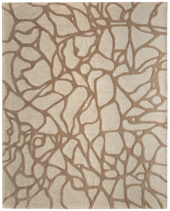 8' X 10' Wool Abstract Hand Tufted Area Rug (722221) - Blue / Ivory