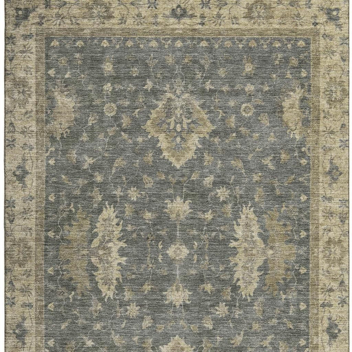 10' X 14' Oriental Washable Area Rug With UV Protection (699728) - Gray / Beige