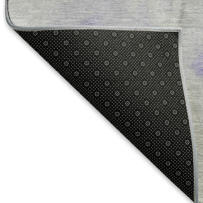 10' X 14' Abstract Washable Area Rug With UV Protection (696995) - Lavender / Gray / Silver