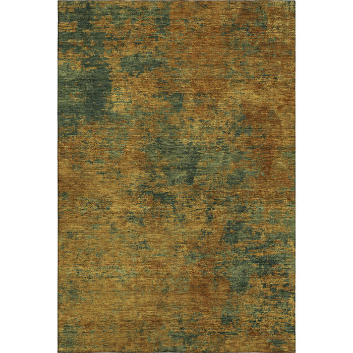 10' X 14' Abstract Washable Area Rug With UV Protection (684142) - Copper / Gold / Teal