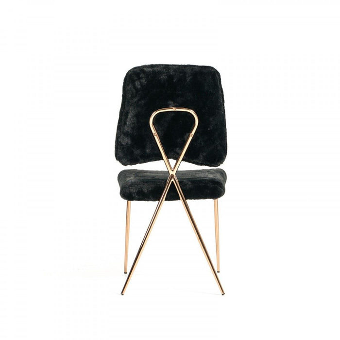 Modern Upholstered Fabric Dining Side Chairs (Set of 2) - Black