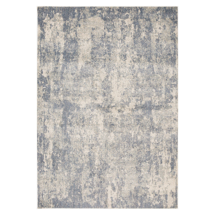 9' x 12' Abstract Power Loom Area Rug - Light Gray And Blue