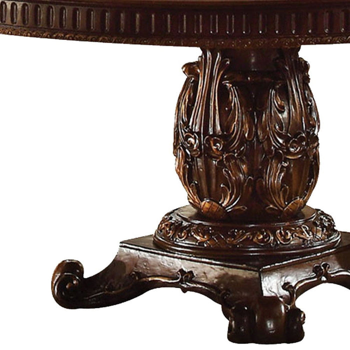 60" Solid Wood Pedestal Base Dining Table - Brown