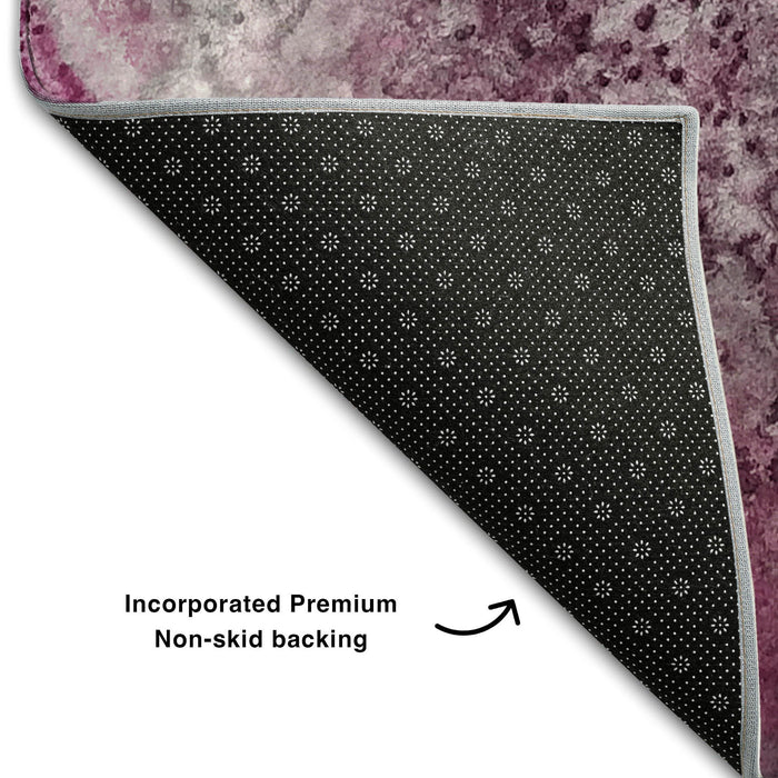 10' X 14' Abstract Washable Area Rug With UV Protection (646798) - Pink / Ivory