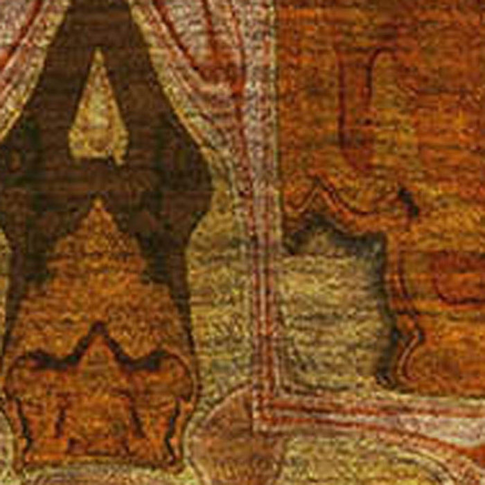 10' X 14' Floral Medallion Washable Area Rug With UV Protection (649510) - Rust / Copper / Gold