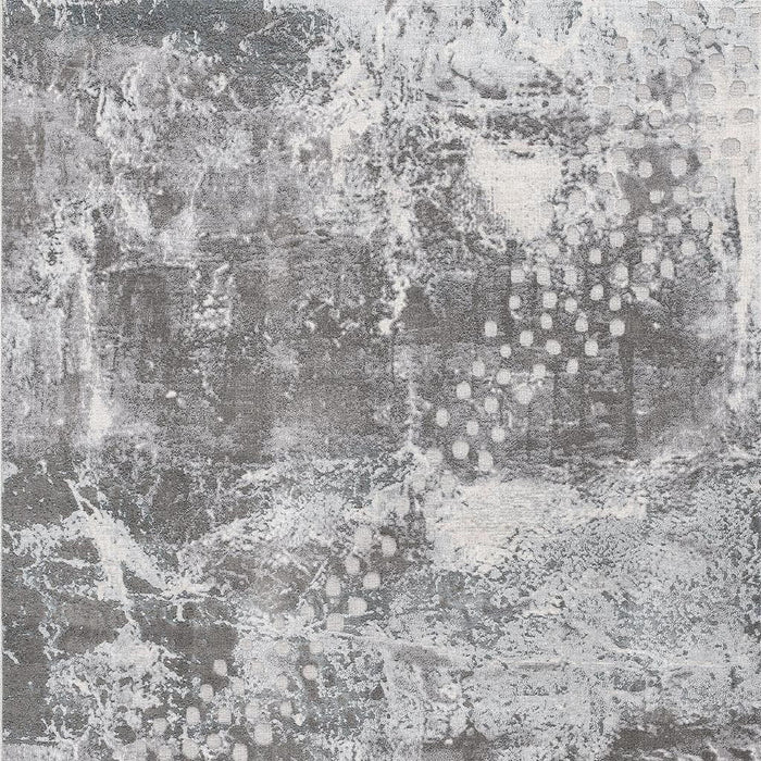 8' X 11' Abstract Area Rug - Gray And Ivory