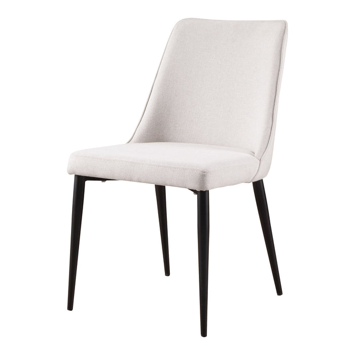 Upholstered Fabric Dining Side Chairs (Set of 2) - White / Black