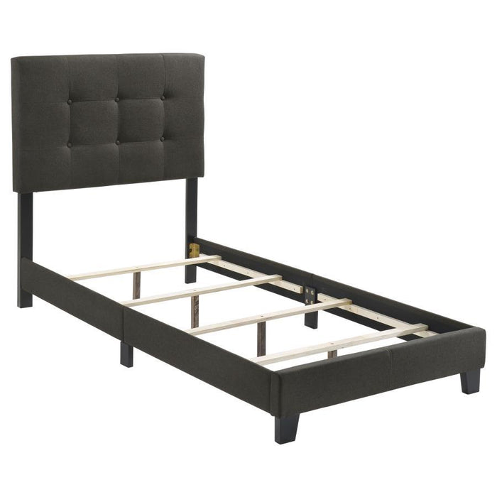 Mapes - Upholstered Twin Panel Bed - Charcoal