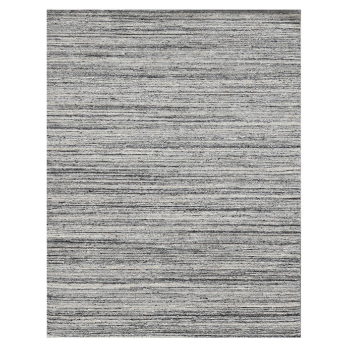 9' X 12' Wool Striped Hand Woven Area Rug - Ivory