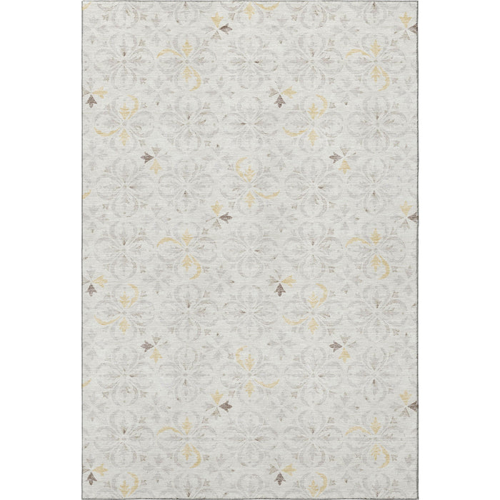 10' X 14' Floral Washable Area Rug With UV Protection (673945) - Ivory / Beige