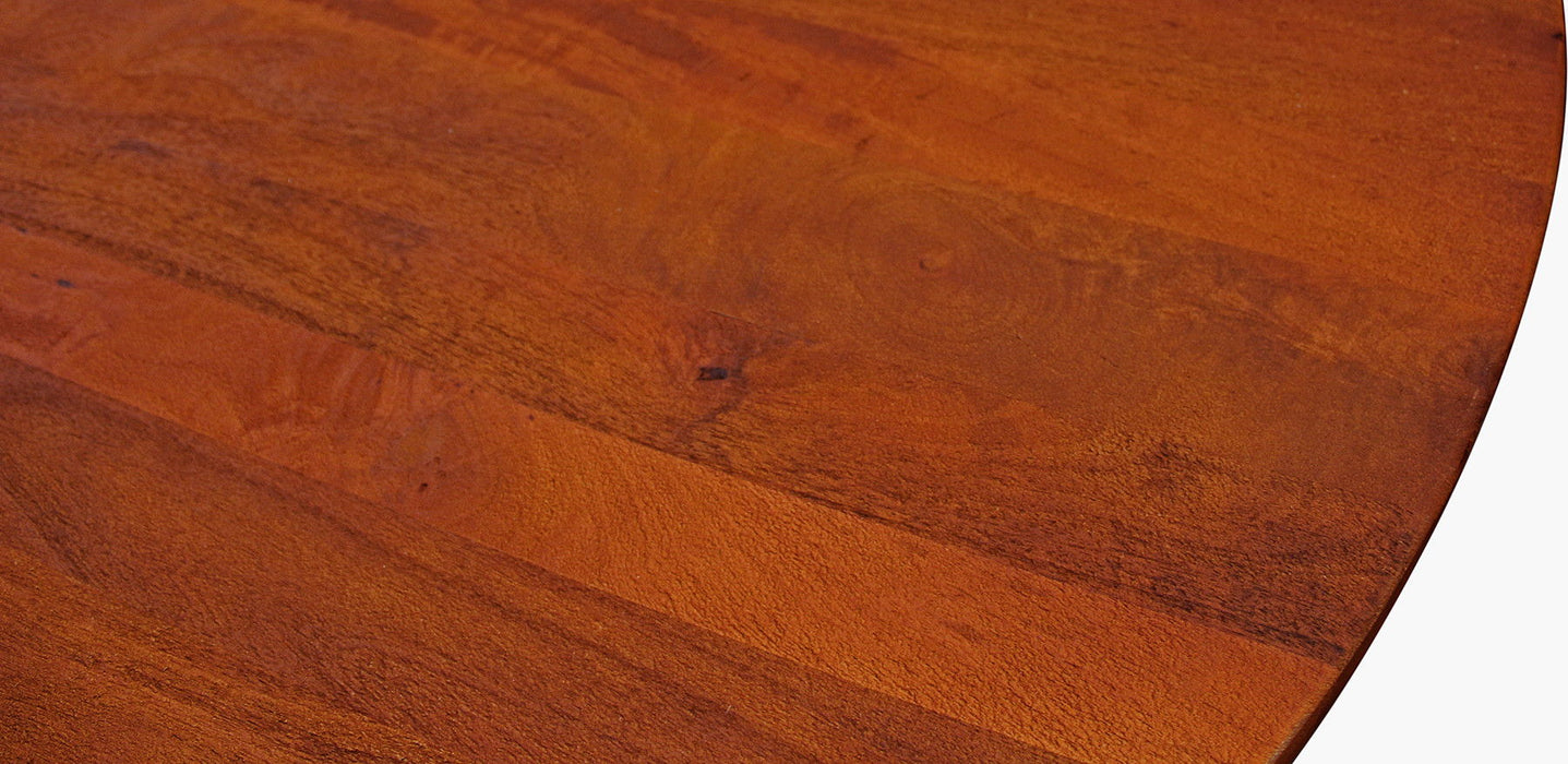 70" Rounded Solid Wood Dining Table - Brown