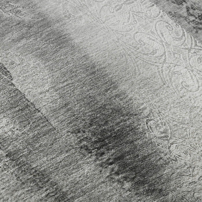 5' X 8' Abstract Washable Area Rug With UV Protection (648120) - Gray / Ivory